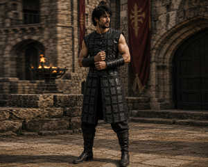 Leather Armor Medieval Knight Costume Viking Warrior LARP <b>cosplay</b> Renfaire Pirate Vest <b>Men</b> Chest Brigandine Tunic - Product Image 4