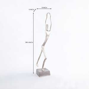 Modern Aluminium <b>Figurative</b> Sculpture 28.5 Inch Tall Handmade Artistic Tabletop Decor Living Room Jaffs Exports JE2042 - Product Image 5