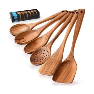 BEST SELLING wooden spoon <b>set</b> for cooking stirring mixing serving food preparation for kitchen home daily use and restaurant Vie - Product Image 1