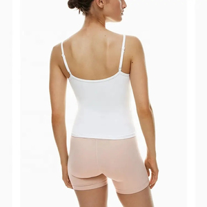 Women Knitted Solid Color Collarless Tank <b>Top</b> Hip Hop Style Breathable Cotton White Button Ribbons - Product Image 4