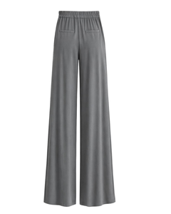 Custom Grey Wide Leg Pants Women Casual High Waist <b>Drawstring</b> <b>Trousers</b> Loose Fit Straight Pants Comfortable Lounge Wear Fashion - Product Image 5