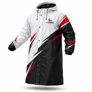 Veste de pluie à capuche imperméable personnalisée pour homme, en polyester enduit de PVC, doublée de polaire, coupe-vent, pour le travail en extérieur - Product Image 1