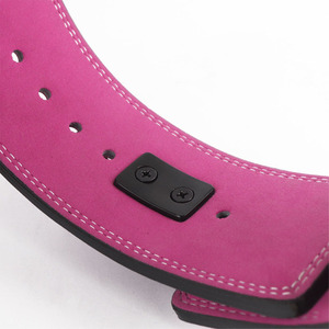 Cinturón de Levantamiento de Pesas de Cuero Rosa Resistente, Cinturón Profesional de Powerlifting para Entrenamiento de Fuerza con Hebilla de Palanca - Product Image 3