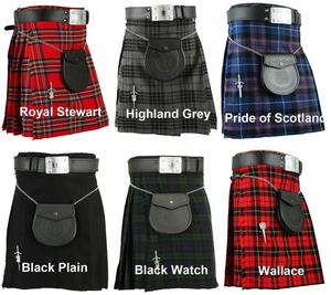 Kilt en laine noire avec sporran en cuir et boucle de ceinture argentée pour tenue traditionnelle - Product Image 6