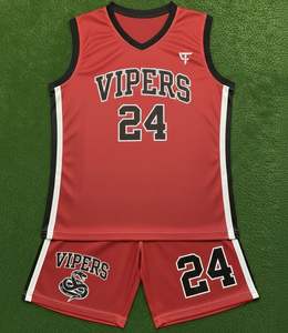 Camiseta de Baloncesto Personalizada con Bordado y Nombre del Equipo, Impresión por Transferencia de Calor, 100% Poliéster, Secado Rápido, Alta Calidad - Product Image 1