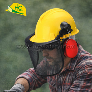 H101-WM <b>Protective</b> Helmet with Face <b>Shield</b> and Earmuffs for Agricultural Field Crews, Splash Resistance and Comfort Grip - Product Image 4