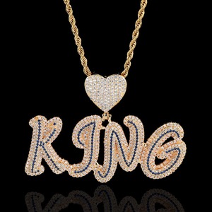 Collar con Colgante de Nombre Personalizado de Moissanita Estilo Hip Hop, Chapado en Rodio, Joyería de Lujo para Hombre y Mujer, Regalo - Product Image 2