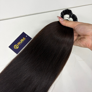 ผมต่อปลายแบนเวียดนามแบบ Double Drawn ผมแท้ตรงธรรมชาติ สีน้ำตาลเข้มและน้ำตาล - Product Image 1