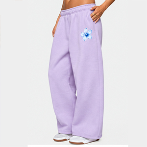 Pantalones Deportivos Anchos Personalizados para Mujer, Mezcla de Poliéster y Algodón, Estilo Holgado, Casual, para Calle, Venta al Por Mayor, OEM - Product Image 1