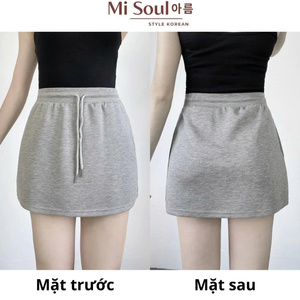 Roof <b>Skirts</b> Bottom Plain / Solid Color <b>Elastic</b> Korean Casual / Sporty / Athleisure Stretch Knit / Jersey - Product Image 4