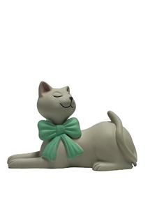 Hermosas estatuas elegantes de gatos de poliresina y decoraciones de pajaritas La fábrica se especializa en figuritas artesanales de resina artística - Product Image 5
