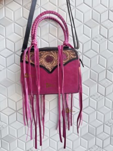 Beautiful Designer <b>Boot</b> Stitch Leather Tassel <b>Fringe</b> Tote Bag Hand tooled Leather Bohemian Women's Multi Uses Shoulder Handbag - Product Image 4