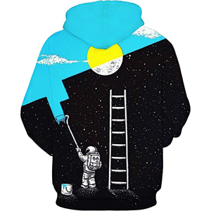 Sweat à capuche personnalisé uni, vierge pour impression et broderie, en molleton de coton et polyester, pour homme, à manches longues, avec poches, style sport - Product Image 2