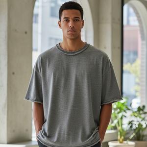 T-shirt Oversize Homme Tendance 2026 à Imprimé Graphique, Streetwear Tricoté Durable à Épaules Tombantes, Mode Urbaine - Product Image 6