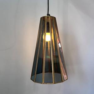 Lámpara Colgante de Techo para Sala de Estar, con Pantalla de Cristal y Campana de Latón Negro, LED, Luz Blanca Cálida Suave - Product Image 2