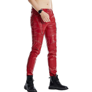 Comfortable Wear <b>Men</b> Leather Pants Comfortable Fit High Quality Durable Soft Leather Stylish Design For Casual Leather Pants - Product Image 2