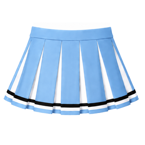 Ensemble d'uniforme de cheerleading bleu clair, haut sans manches à col en V, jupe plissée, pour équipe sportive, performance de danse, entraînement et compétition - Product Image 6