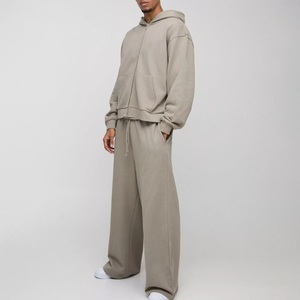 Ensemble de survêtement unisexe 2026 à capuche, coupe ample et oversize, avec sweat-shirt épais à épaules tombantes et pantalon large à jambes superposées - Product Image 2