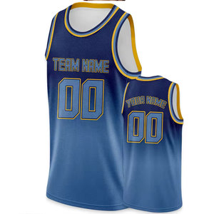 Maillot de basket personnalisé bleu avec nom, numéro et logo imprimés, t-shirt d'équipe pour homme, 100% polyester respirant et anti-humidité, grandes tailles - Product Image 5