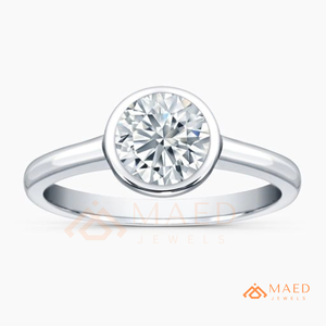 Round Cut Moissanite <b>Solitaire</b> <b>Ring</b> <b>Silver</b> Minimalist Engagement <b>Ring</b> for Women Elegant Promise Jewelry Gift - Product Image 4