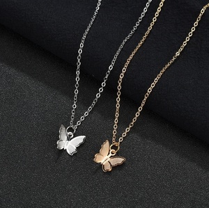 Collier ras du cou papillon tendance et élégant en résine anti-ternissement avec pierre principale en laboratoire pour femme, vente en gros, chaînes de bijoux pour anniversaire - Product Image 2