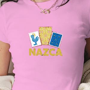 เสื้อยืดสั้นสำหรับผู้หญิงดีไซน์วัฒนธรรม Nazca peru - Product Image 1