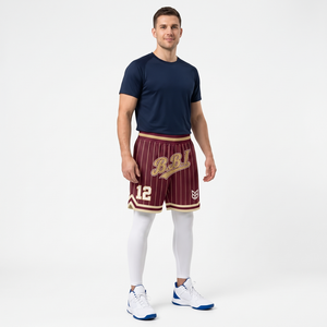 Shorts de basket-ball noirs et bleus pour hommes, en mesh, style rétro, pour entraînement et gym, uniformes sublimés, imprimés, pantalons de course, vente en gros - Product Image 6