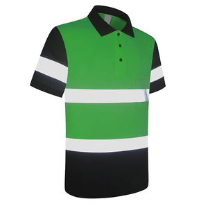 Reflective Breathable Eco-Friendly <b>Canvas</b> Men's Safety for Shirts with Custom Logo Hi Vis Workwear Short Sleeve - Product Image 1