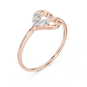 Anillo de Oro Rosa de 14K con Diamante Cultivado en Laboratorio para Mujer |   Anillo para Fiestas |   Diamante Cultivado Nuevo - Product Image 2