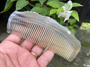 Peigne à cheveux en corne de buffle et de bœuf de haute qualité, Feng Shui religieux, fait main, poli, taille personnalisée, couleur naturelle - Product Image 5