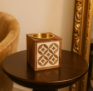 Brûleur d'encens en résine, design géométrique cube orange et blanc, support aromatique, décoration toutes saisons, diffuseur d'aromathérapie, style unique - Product Image 3