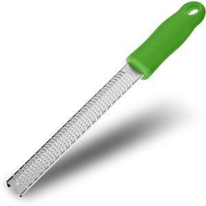 Rallador de Limón Ergonómico de Acero Inoxidable con Mango Verde Suave, Rallador de Queso de Cocina con Cubierta de Plástico, Herramienta para Frutas y Verduras - Product Image 1