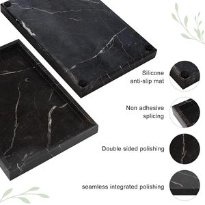 Luxury Black Marble <b>Vanity</b> Tray Decorative Serving Tray Modern Marble Organizer for Bathroom Coffee <b>Table</b> Kitchen Counter Home D - Product Image 5