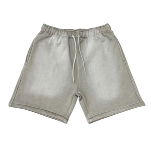 Shorts Cargo Homme Gris Uni en Polyester/Coton avec Cordon de Serrage, Taille Mi-Haute Décontractée, Respirant, Tricoté, Séchage Rapide, Écologique, Style Vintage - Product Image 1