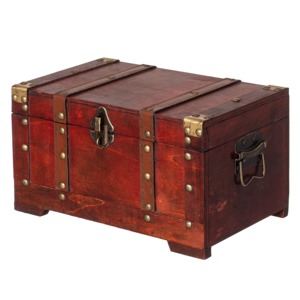 Boîte à bijoux classique en bois rectangulaire, artisanale, avec couvercle, 1 compartiment, finition rouge, quincaillerie en laiton - Product Image 5