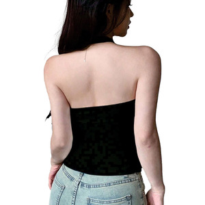 Custom Wholesale <b>Women</b> Halter Neck Tank <b>Top</b> Square Neck <b>Backless</b> Sleeveless Camisole Slim Fit Summer Casual Sexy Streetwear <b>Tops</b> - Product Image 2