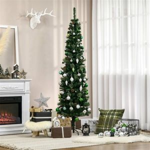 Albero di Natale Artificiale Lussuoso da 6,5 Piedi con Supporto in Metallo - Pino Realistico in PVC Pieghevole per Grandi Decorazioni Esterne - Product Image 4