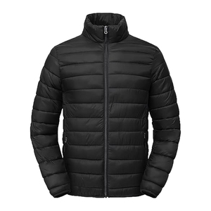 Custom <b>Men</b> Winter Canvas Puffer <b>Jacket</b> Without Hood Stand Collar Front Logo <b>Long</b> Warm Zipper Street Style High Quality - Product Image 3