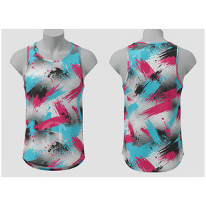 เสื้อกล้ามผู้ชายพิมพ์ลายแบบ Heat-Transfer คอกลม ระบายอากาศได้ดี สปอร์ต ไร้แขน ผ้าฝ้าย 100% ลายถัก แห้งเร็ว - Product Image 1