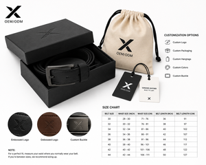 เข็มขัดหนังแท้ X Genuine Full Grain สำหรับผู้ชาย คุณภาพพรีเมียม สีดำ สำหรับใส่กับชุดลำลองหรือชุดทางการ หัวเข็มขัดสี Gunmetal รับผลิตแบบ OEM ODM พร้อมสกรีนโลโก้ตามสั่ง - Product Image 6