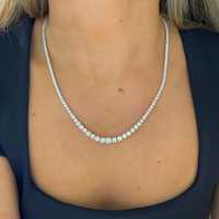 Collar de tenis de diamantes naturales graduados, chapado en oro de 10 quilates, 18 pulgadas, certificado IGI, gargantilla nupcial para boda, venta al por mayor