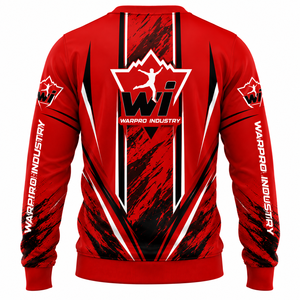 เสื้อสเวตเชิ้ตคอกลมสีแดงสำหรับผู้ชาย Warpro Industry พิมพ์ลายแบบ Sublimation ทรงปกติ ดีไซน์สปอร์ต เหมาะสำหรับใส่ในฤดูใบไม้ร่วง - Product Image 2