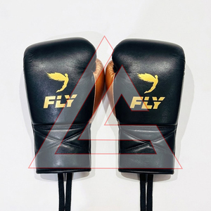 Gants de boxe de luxe de qualité supérieure, personnalisés, en cuir de vachette durable, super confortables, à lacets. - Product Image 3