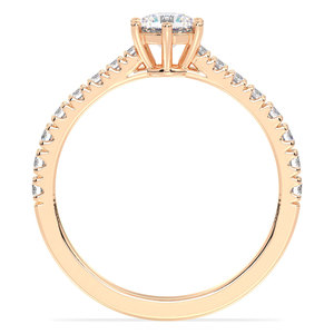 Anillos de Compromiso REYES Personalizados con Diamante de Corte Redondo Certificado por IGI de 0.68 Quilates, Oro Rosa Sólido de 14K, Joyería Fina para Boda a los Mejores Precios - Product Image 6