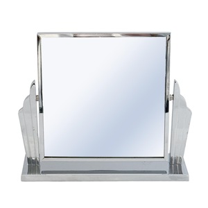 กระจกตกแต่งทรงอาร์ตเดโค กรอบโลหะลายใบไม้ สำหรับตั้งพื้น ใช้ในบ้าน - Product Image 1