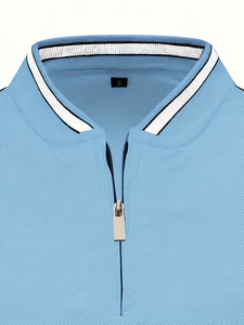 เสื้อโปโลชาย ผ้าถักกันยับ 220 GSM ผ้าปิเก้ 50% คอตตอน/50% โพลีเอสเตอร์ ปักโลโก้ตามสั่ง MOQ ต่ำ สไตล์เฮนลีย์ คอซิป - Product Image 6