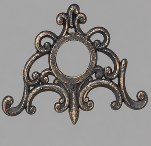 Vintage <b>Cast</b> Iron Garden Hose Holder Wall Mounted Decorative Hose Hanger Rack Outdoor Water Pipe Organizer Rustic Antique Scroll - Product Image 2