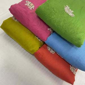 Tissu perlé en soie et mousseline, tissu brodé, dentelle à sequins, organza pour robe de mariée, abaya, caftan, fournisseur de mode, exportateur en gros - Product Image 1