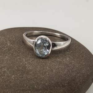 Sky Blue Topaz <b>Ring</b> Oval <b>925</b> Sterling <b>Silver</b> December Birthstone Jewelry Elegant Gift For Women Handmade Design - Product Image 1