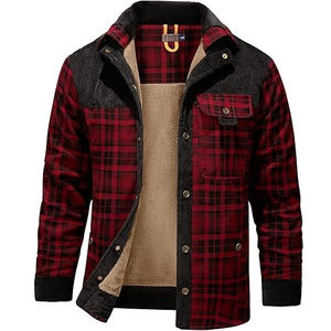 High Quality Camouflage Flannel Pattern Front Button Vintage Heavy <b>Lined</b> Inner Sherpa Hiking <b>Fur</b> Faux Flannel <b>Jackets</b> Breathable - Product Image 5